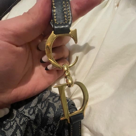 Vintage Dior Oblique Saddle Bag Navy - Picture 8 of 9